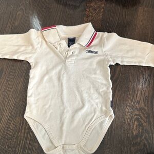 OshKosh B’gosh Baby Polo Bodysuit | 12 Months | Cream White